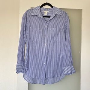 H&M Linen Pinstripe Button Down Shirt